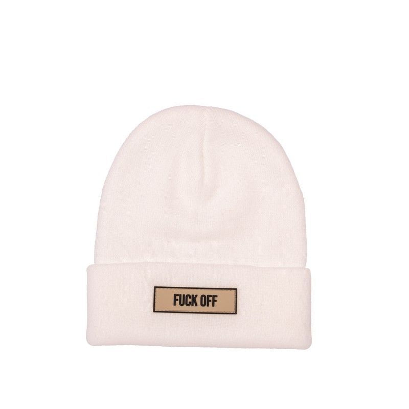 Fisura Cappello beanie “Fuck off” taglia unica - bianco