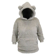 FELPA CON CAPPUCCIO E ORECCHIE, 50X70, GRIGIO CHIARO