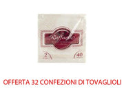OFFERTA 32 CONFEZIONI DA 40 TOVAGLIOLI BIANCHI CAD RAFFAELLO
