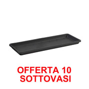 OFFERTA 10 SOTTOVASO PER FIORIERA BARCELONA TROUGH SAUCER 50CM ANTHRACITE
