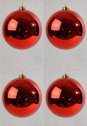 OFFERTA 4 PALLINE DI NATALE 20CM ROSSE
