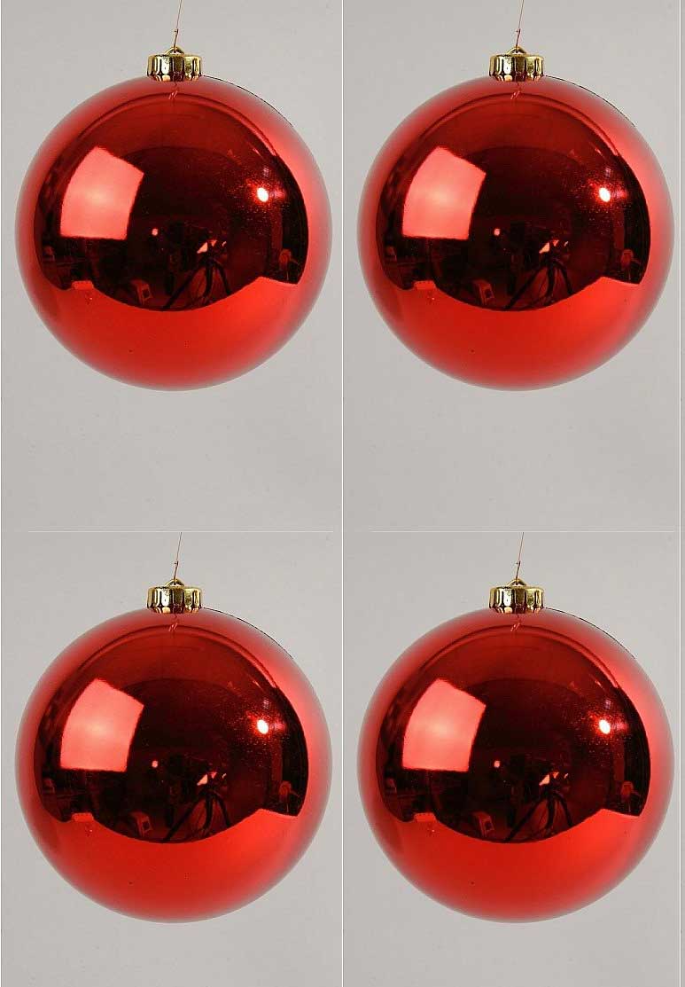 OFFERTA 4 PALLINE DI NATALE 20CM ROSSE