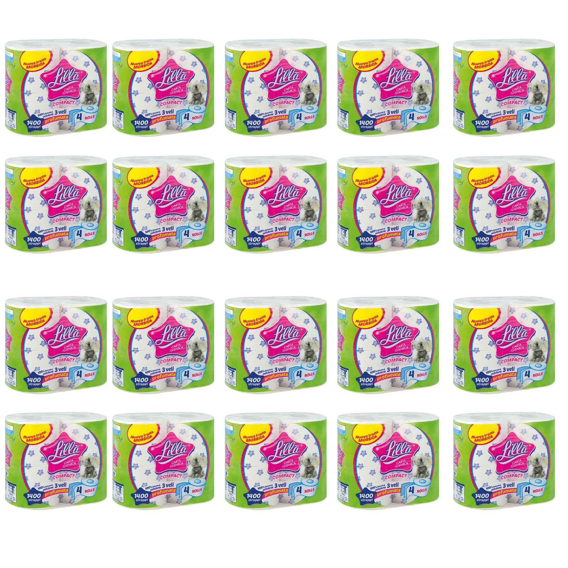 OFFERTA 20 CONFEZIONI DA 4 ROTOLI CAD CARTA IGIENICA LILLA