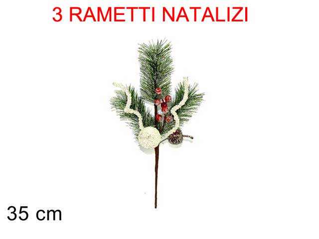 OFFERTA 3 RAMETTI CON FRUTTI E BACCHE 35CM