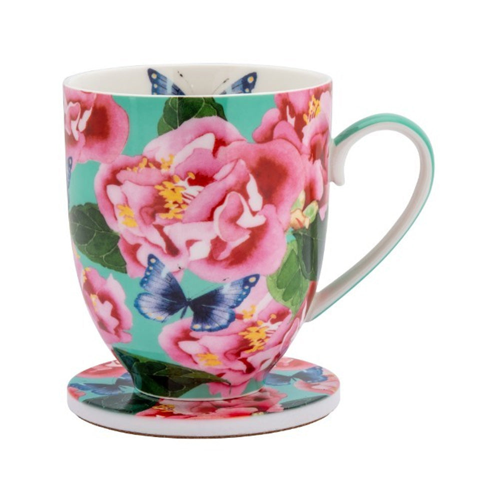 SET MUG CON SOTTOBICCHIERE POSEY CAMELLIA DREAMS 400ML