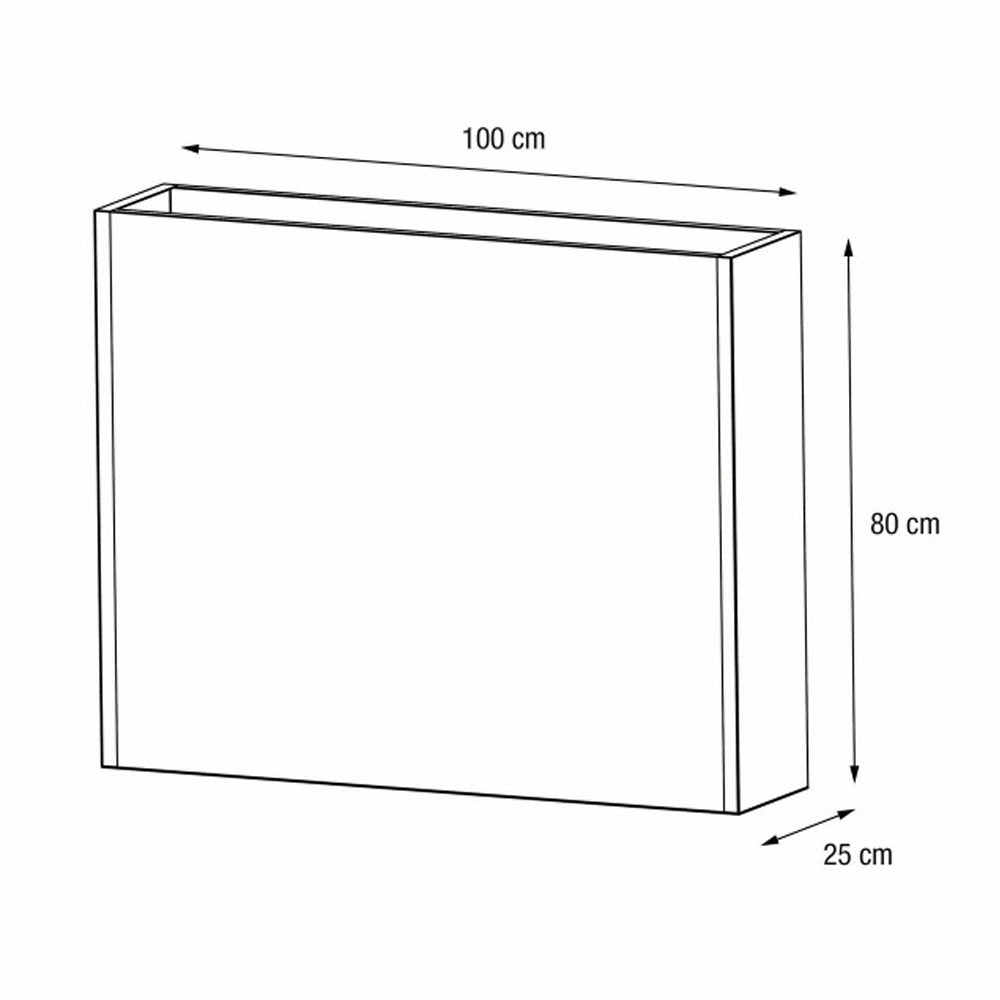 FIORIERA ALTA "PLANTER DIVIDER 25" IN METALLO 100X25X80CM ANTRACITE