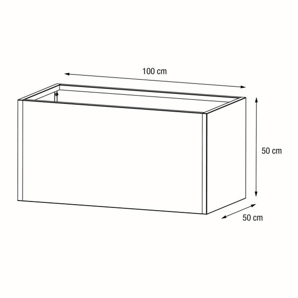 FIORIERA "PLANTER 50" IN METALLO 100X50X50CM TORTORA