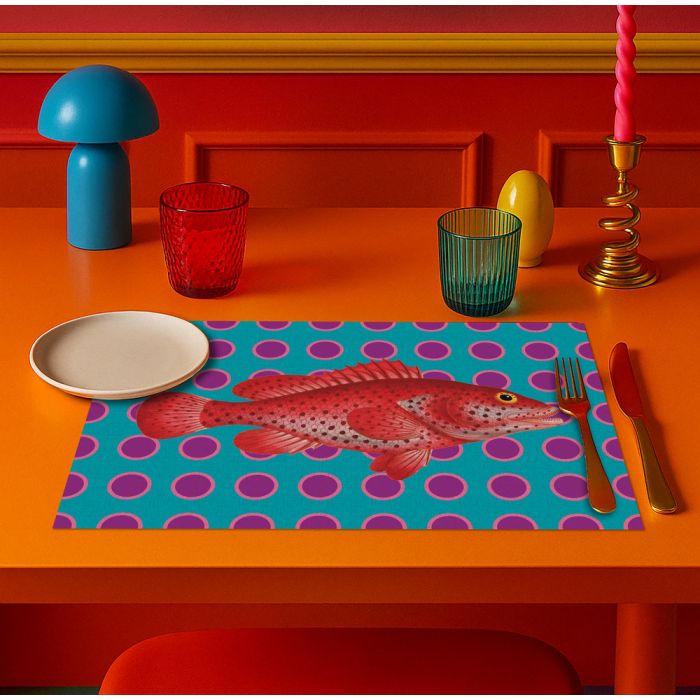 Tovaglietta All'Americana Plastica Pesce Rosso 44x30 cm - immagine 2
