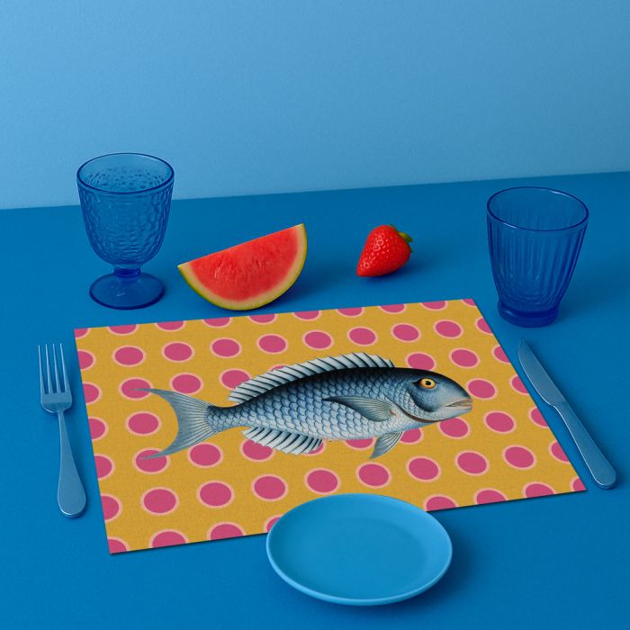 Tovaglietta All'Americana Fish Blu 44x30 cm - immagine 2