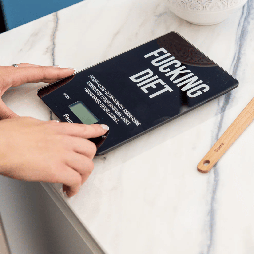 BILANCIA DA CUCINA "FUCKING DIET" NERA