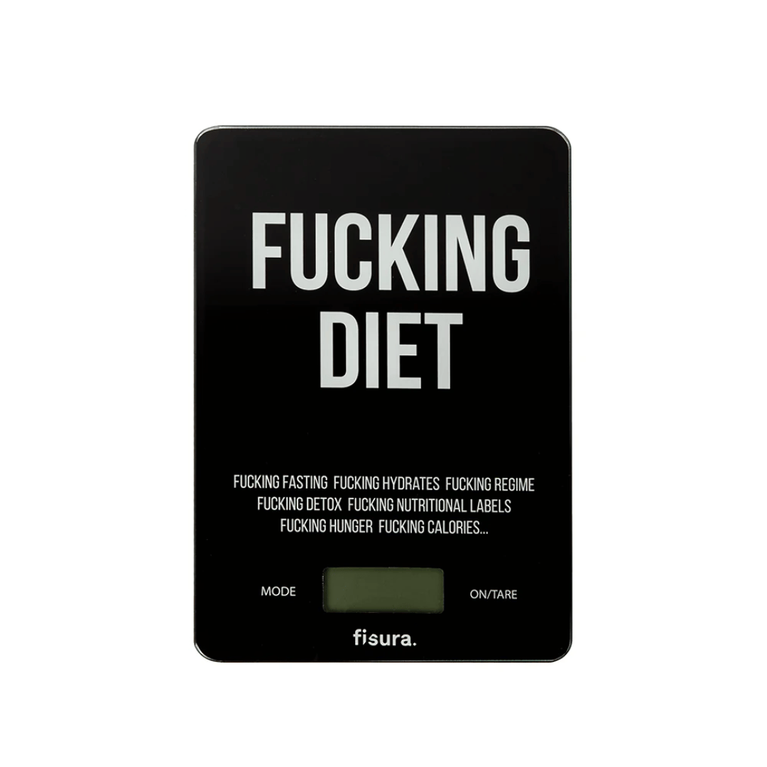 BILANCIA DA CUCINA "FUCKING DIET" NERA