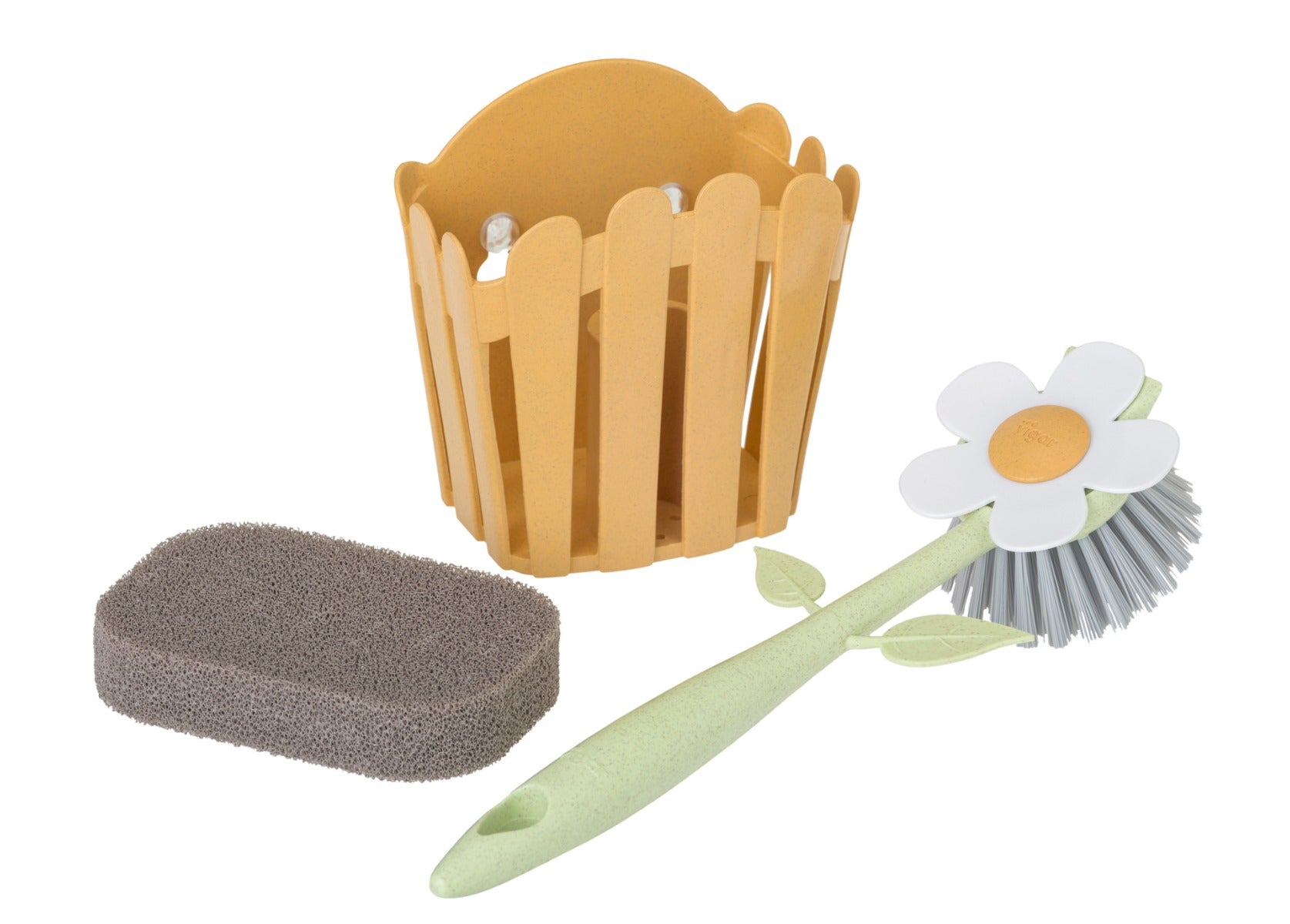 SET DA CUCINA SPAZZOLA+SPUGNETTA PER PIATTI ARANCIONE