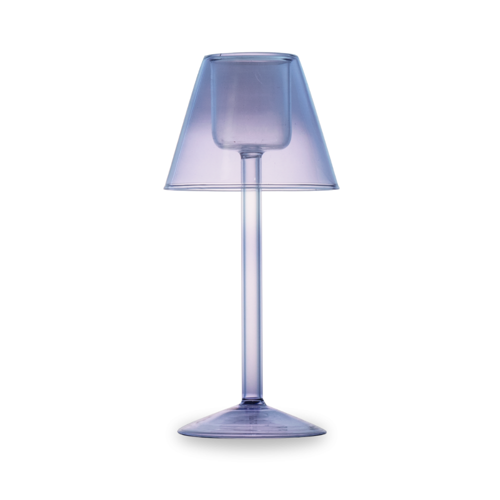 PORTA TEALIGHT IN VETRO BOROSILICATO LILLA