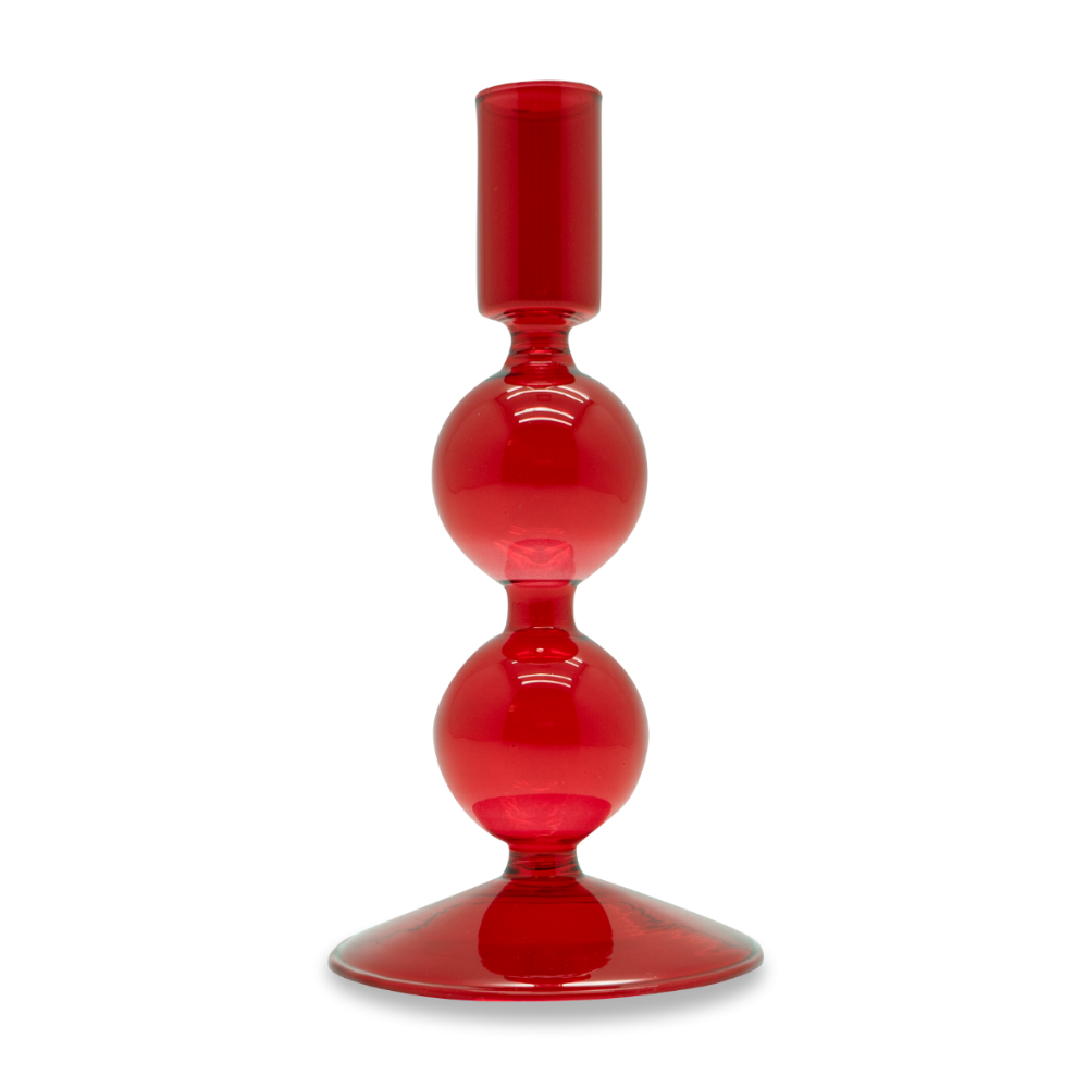 PORTACANDELE IN VETRO BOROSILICAT16 CM ROSSO