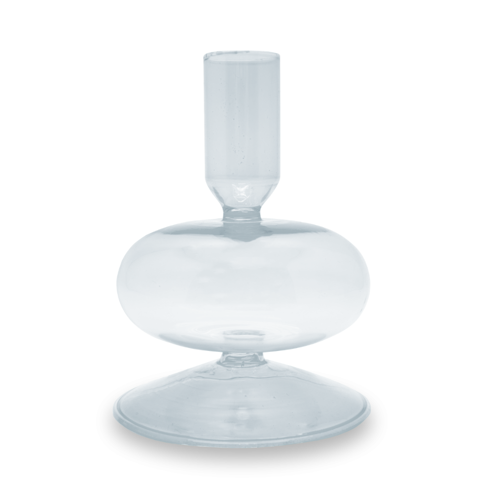 PORTACANDELE IN VETRO BOROSILICATO 12 CM TRASPARENTE