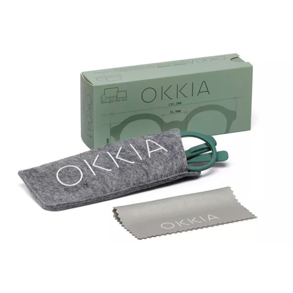 OCCHIALE DA LETTURA MODELLO LAURO COLORE VERDE GRAD. +3.00 OKKIA