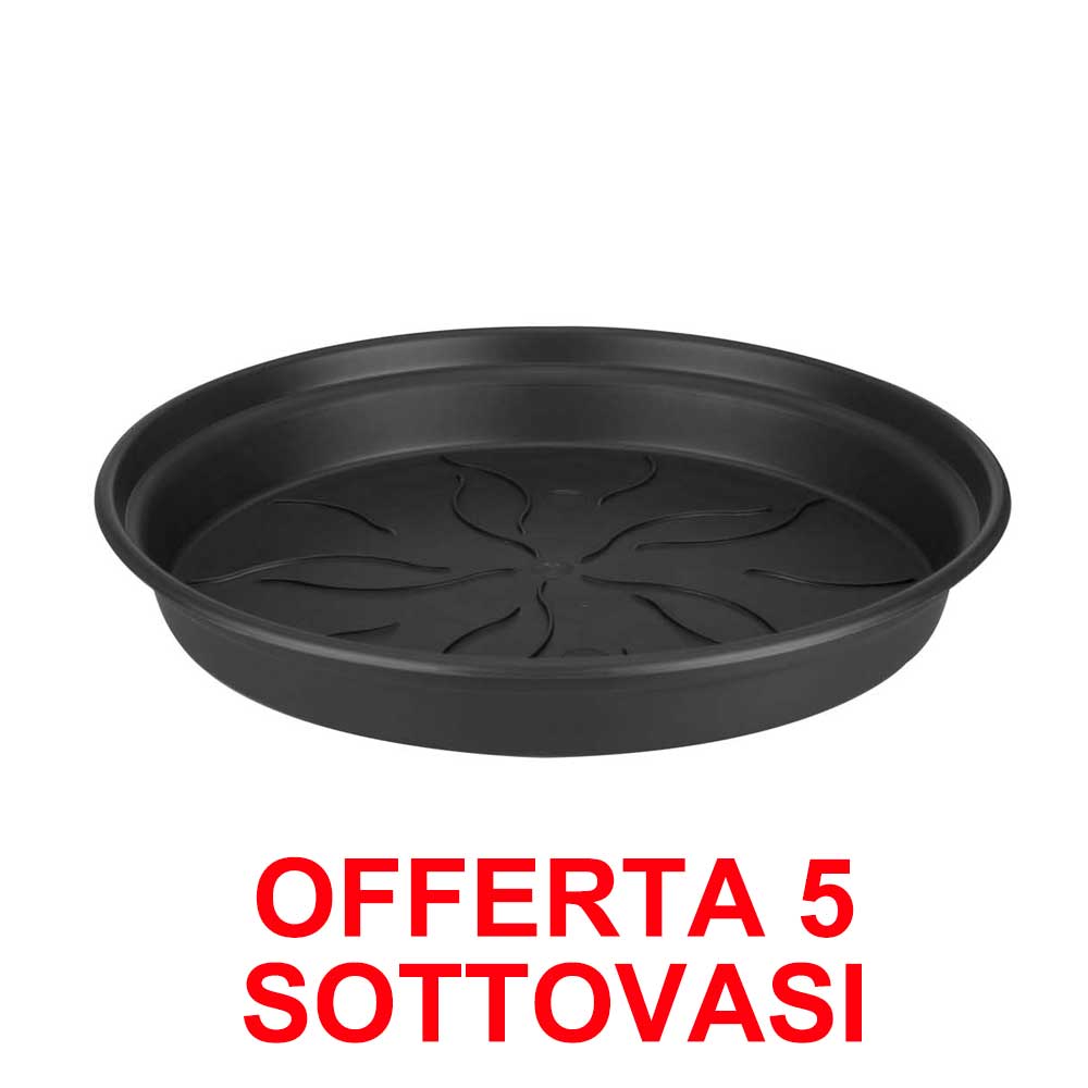 OFFERTA 5 SOTTOVASO GREEN BASICS SAUCER 17CM LIVING BLACK