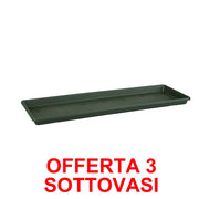 OFFERTA 3 SOTTOVASO PER FIORIERE GREEN BASICS TROUGH SAUCER 60CM VERDE