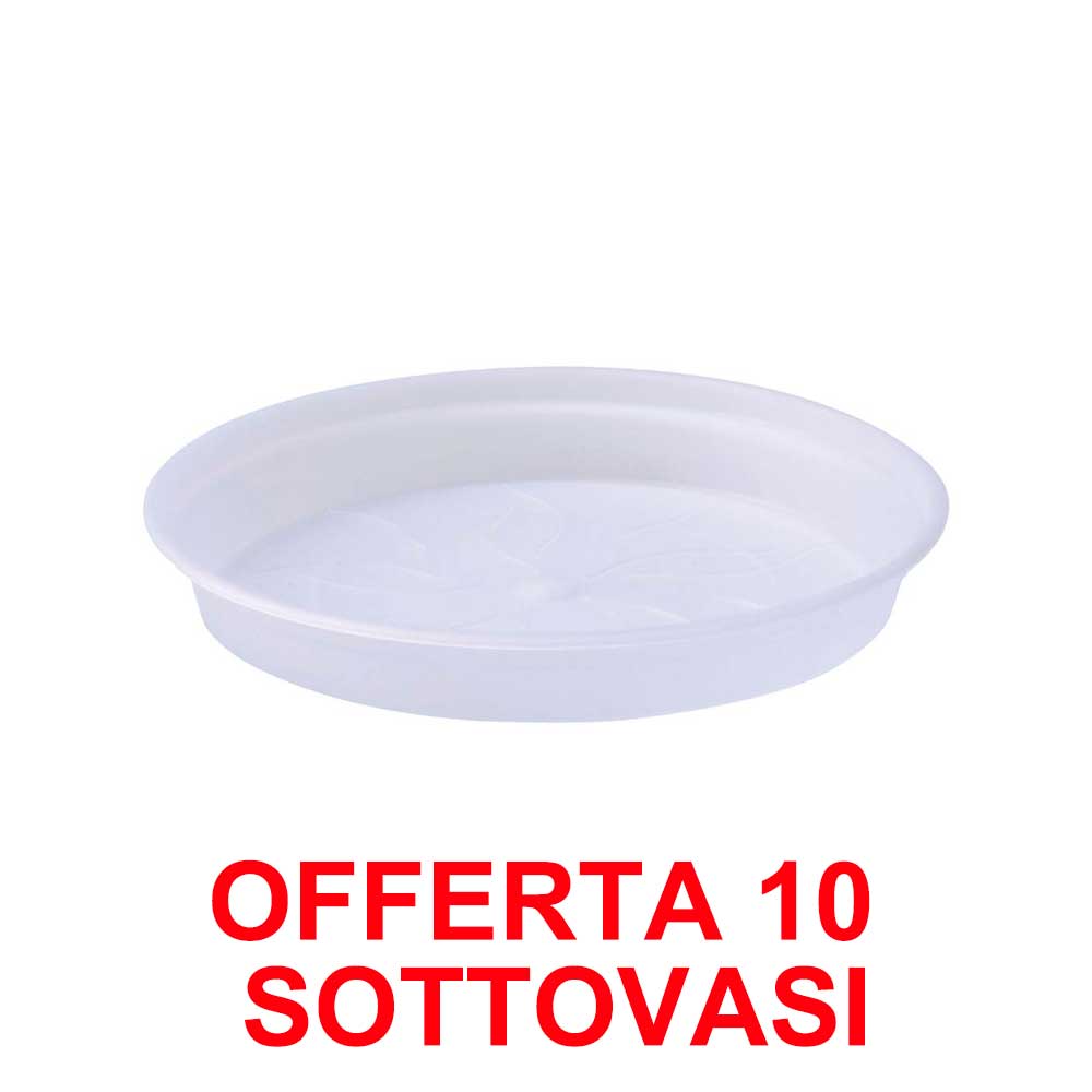 OFFERTA 10 SOTTOVASO  GREEN BASICS ORCHID SAUCER 14CM TRANS