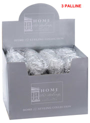 OFFERTA 3 PALLINE 10CM PAILLETTES ARGENTO