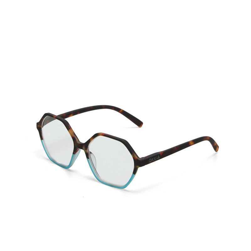 Occhiali da Lettura Modello Venezia +1.00 Avana e Blu OKKIA - immagine 2