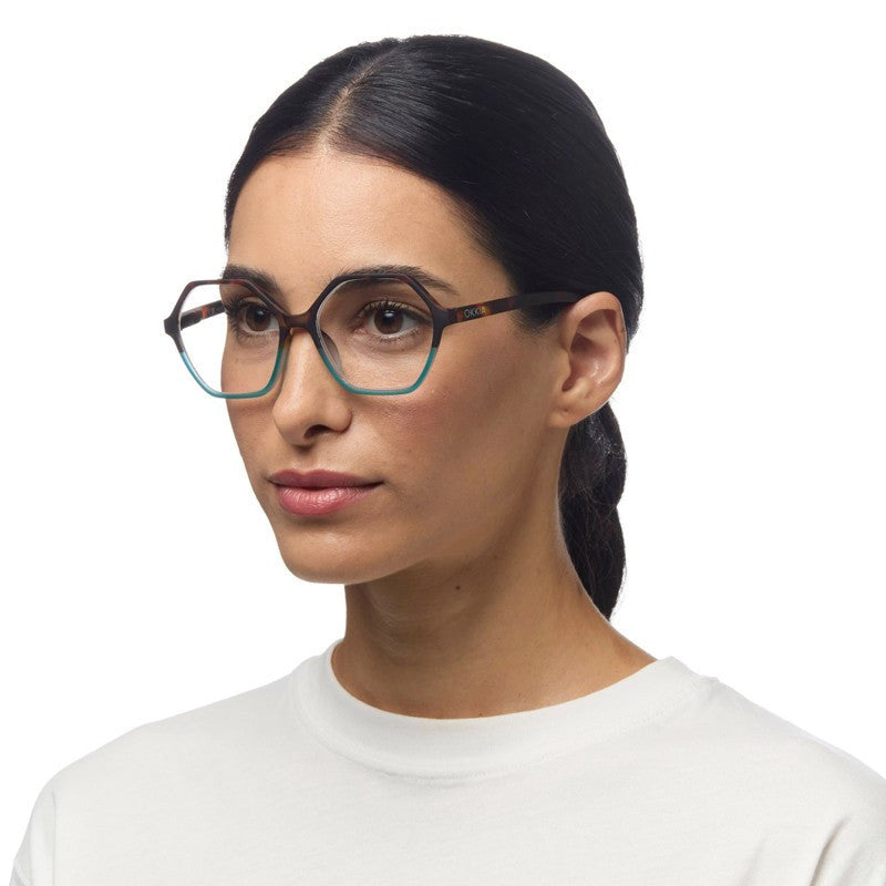 Occhiali da Lettura Modello Venezia +2.5 Avana e Blu OKKIA - immagine 3