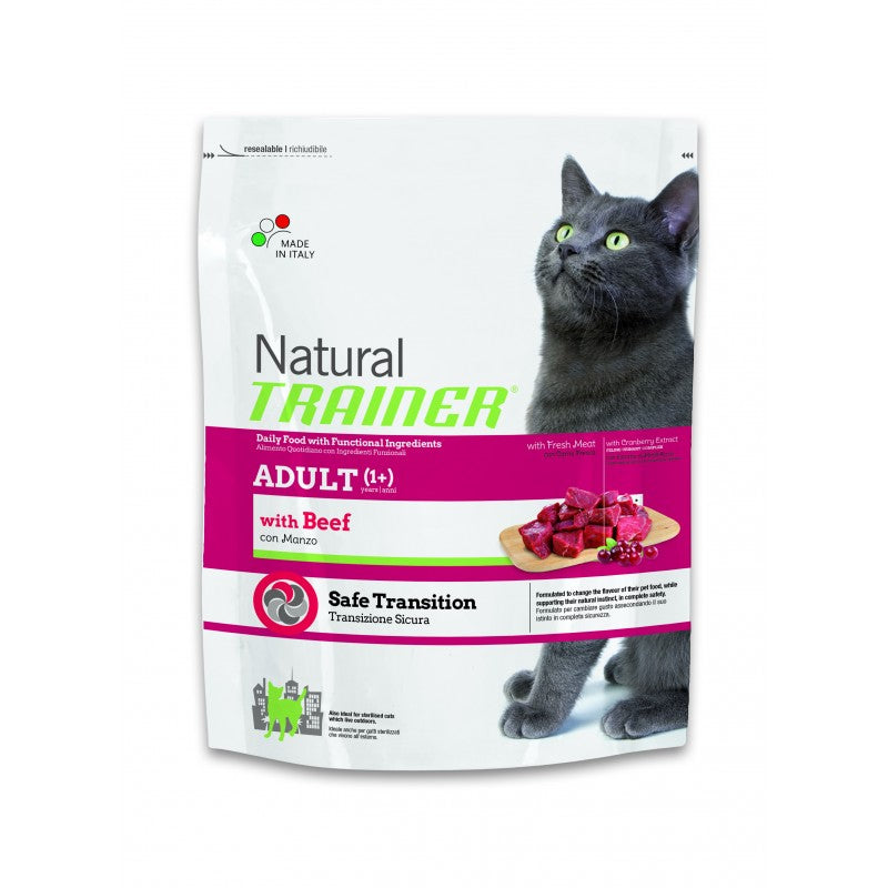 NATURAL TRAINER SACCO CROCCHETTE GATTO ADULTO NATURAL 1.5 KG MANZO