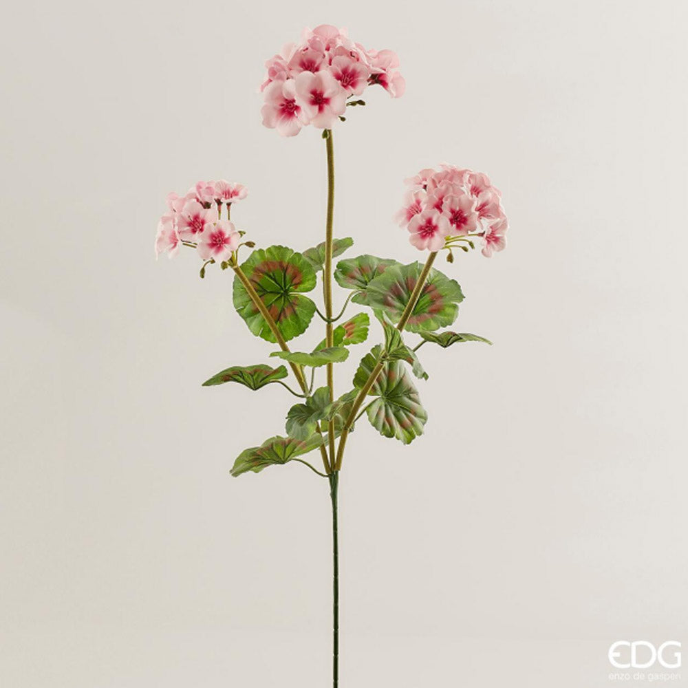 GERANIO RAMO ARTIFICIALE H70CM PALE PINK ROSA