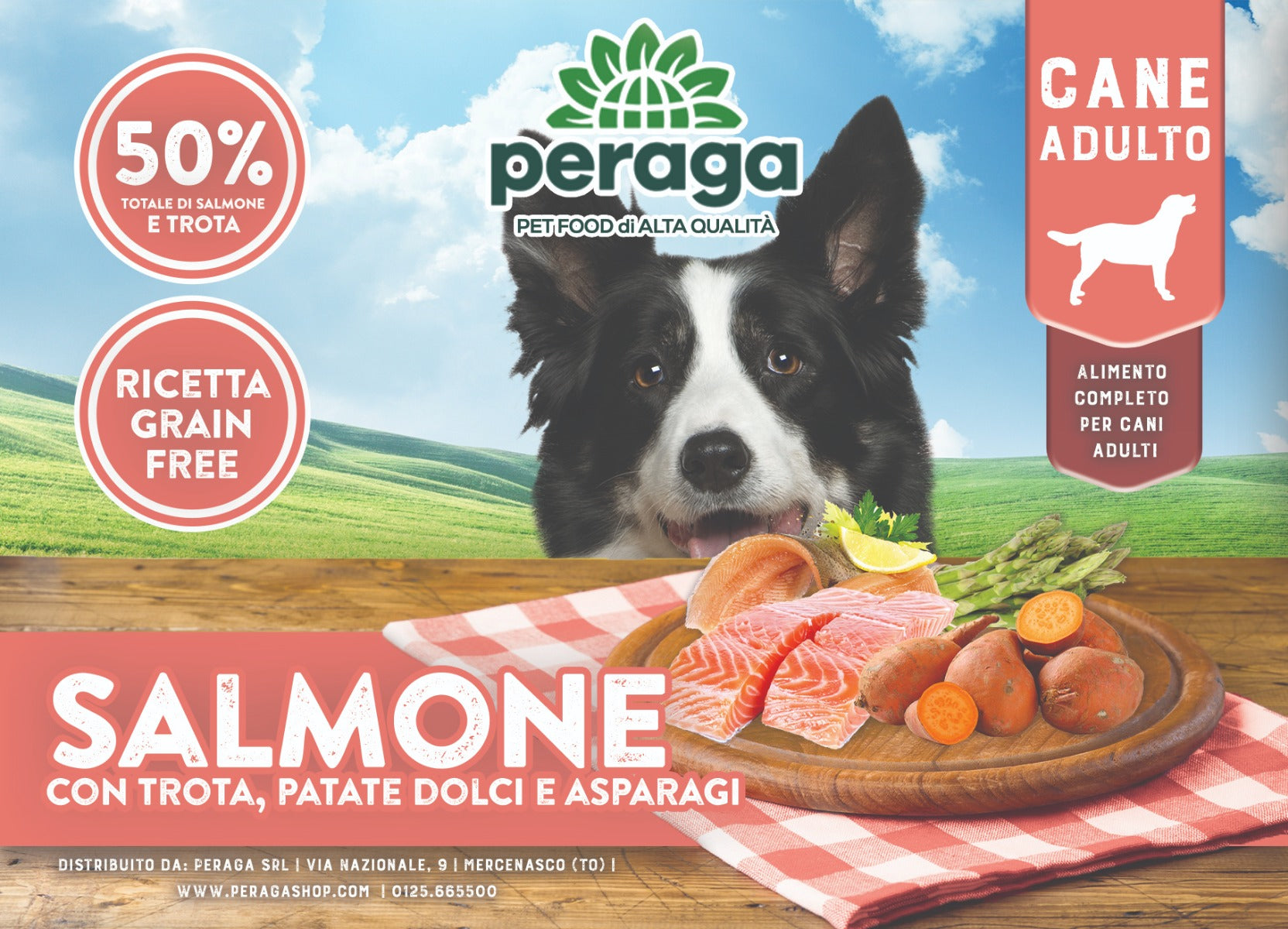 CROCCHETTE PERAGA GRAIN FREE PER CANE ADULTO 6KG SALMONE