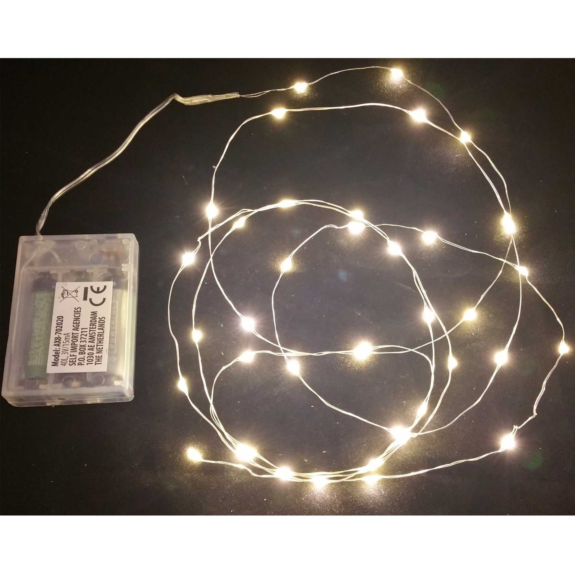 80 MICROLED LINEARI LUCI BIANCO CALDO A BATTERIA