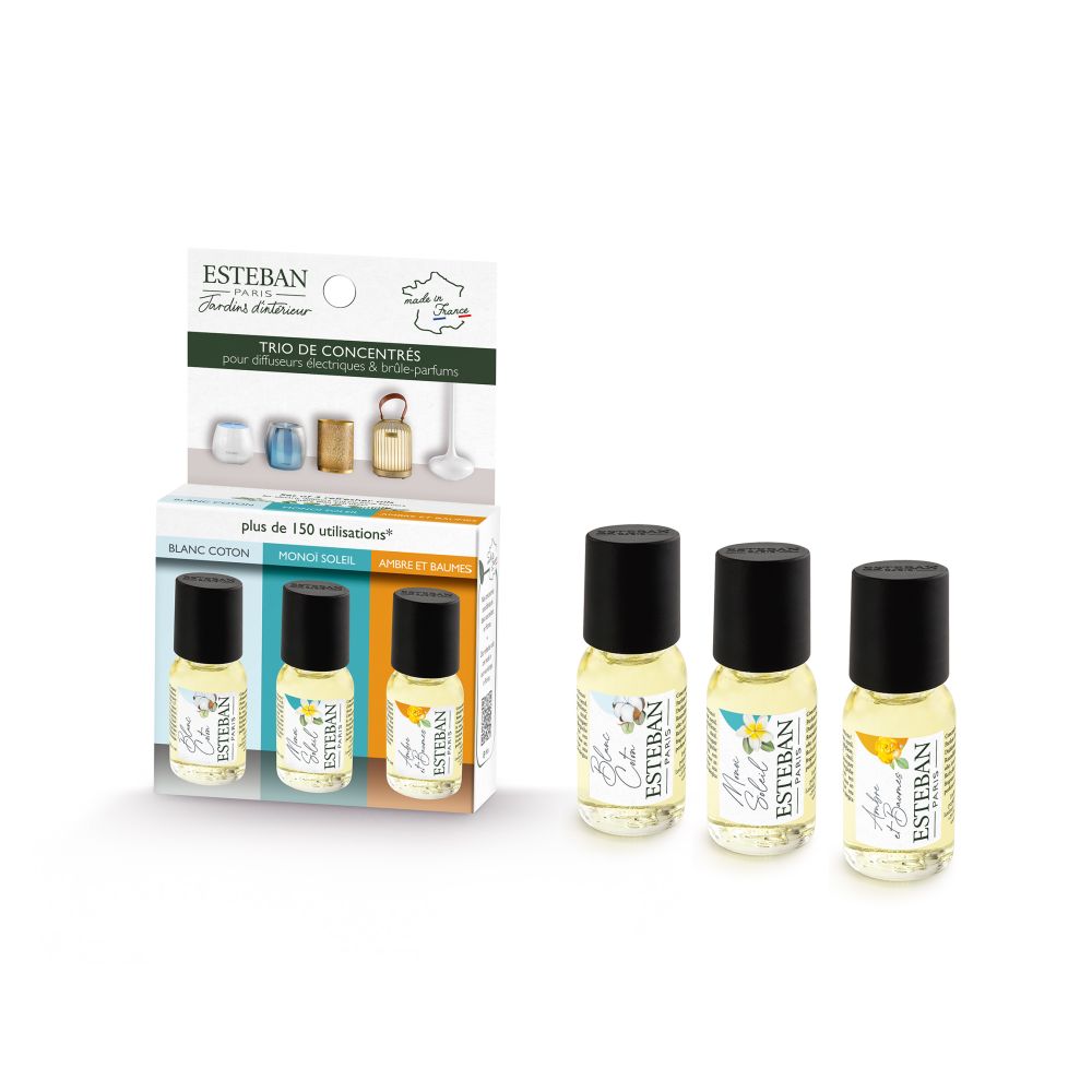 CONFEZIONE REGALO 3 OLI RINFRESCANTI 15 ML PROFUMI PER DIFFUSORI AMBIENTE