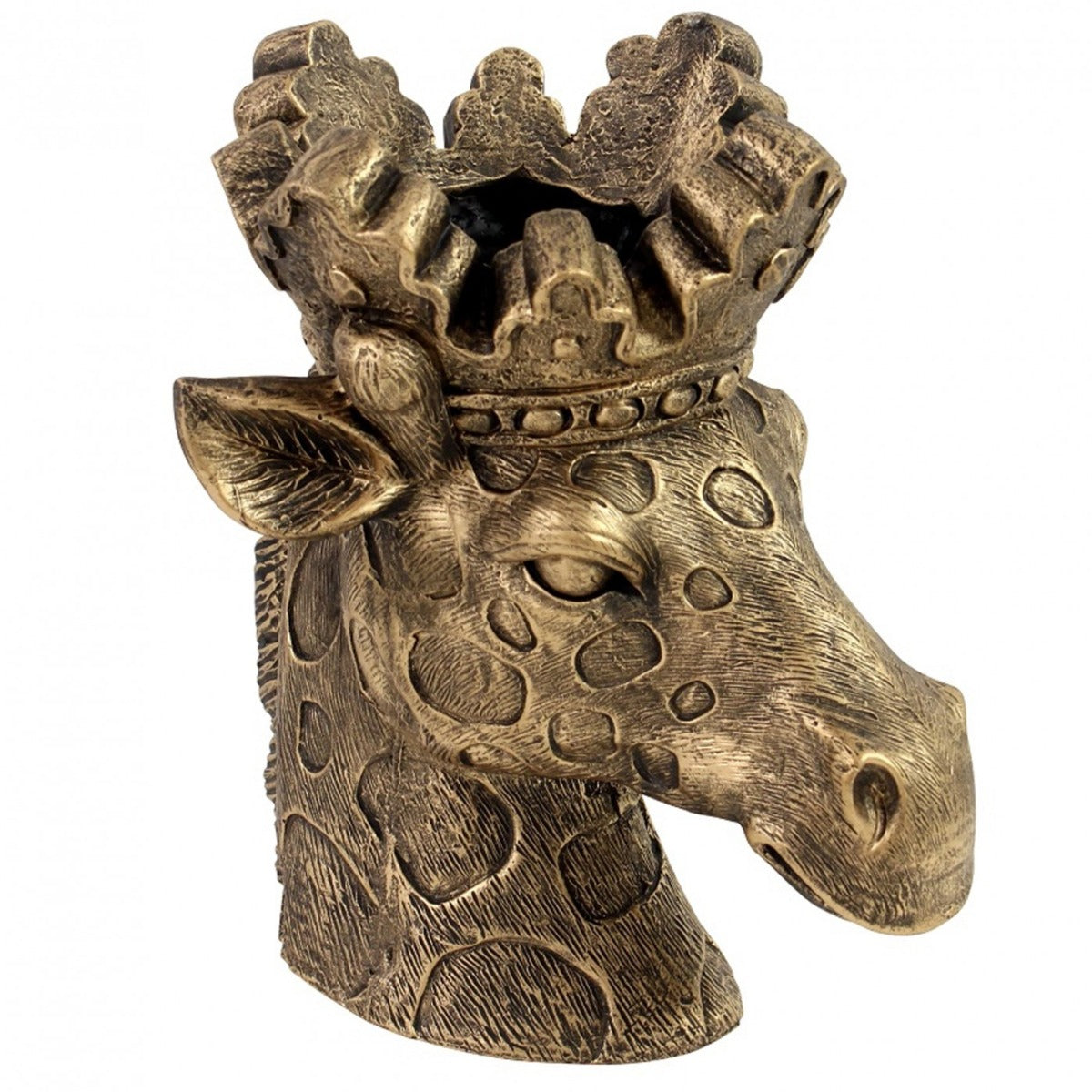 TESTA GIRAFFA ORO PORTAVASO 43 x 39 CM