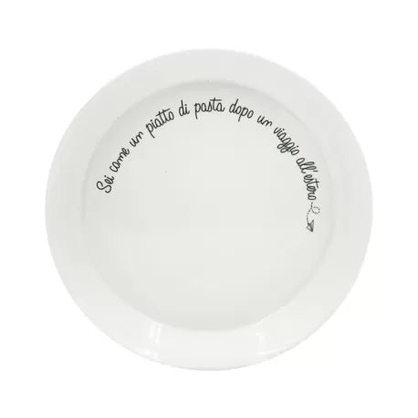 Piatto Fondo Decorato Sì come un piatto di pasta D21cm Bianco La Porcellana Bianca