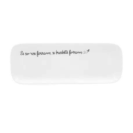 Piatto Rettangolare Gli Onesti Cm 30x11 La Porcellana Bianca