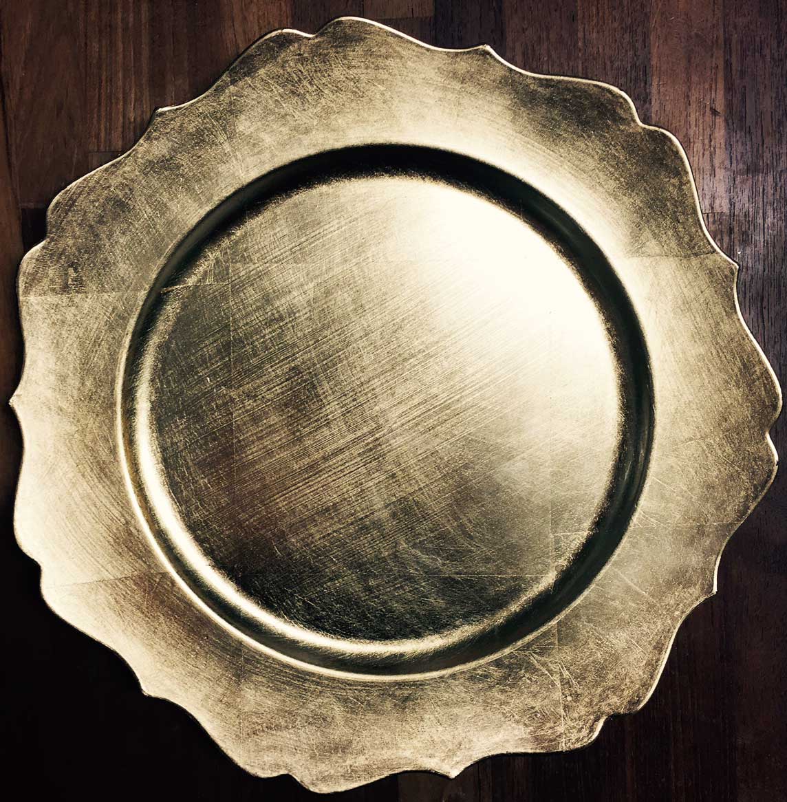 6 SOTTOPIATTI CIRCOLARI FIORE ORO 33CM