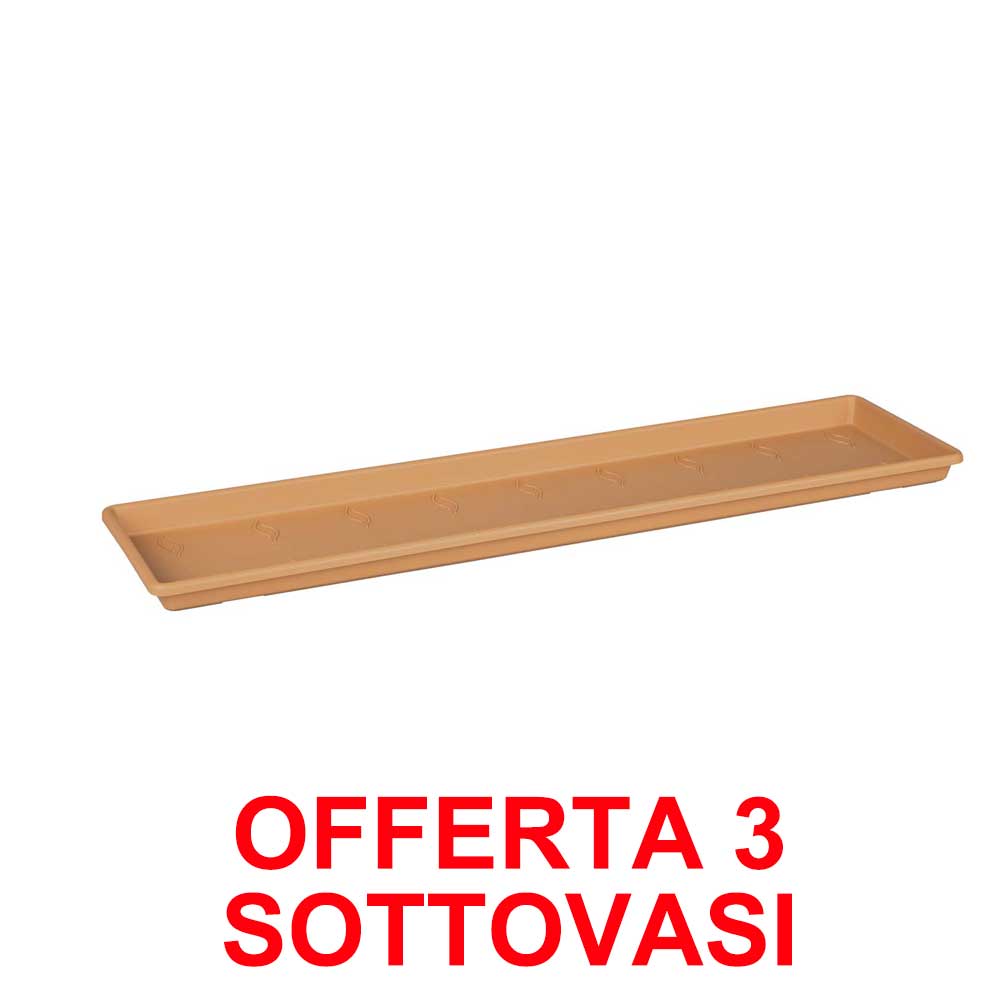 OFFERTA 3 SOTTOVASO GREEN BASICS TROUGH SAUCER 50CM MILD TERRA