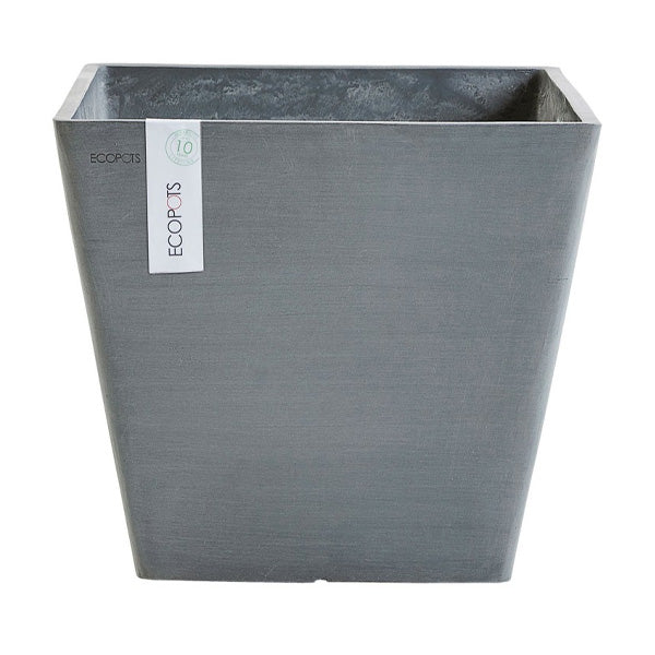 VASO QUADRATO ROTTERDAM GRIGIO 30X30XH26,5CM