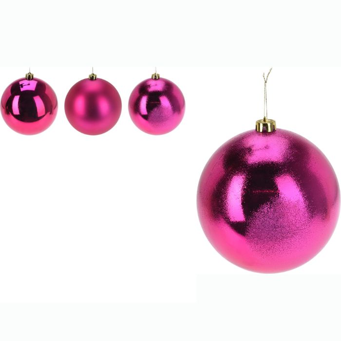 PALLINA DI NATALE, 18CM, COLORE FUCSIA, MODELLO ASSORTITO