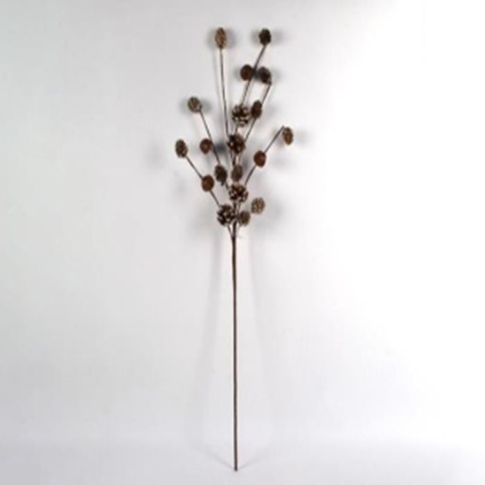 DECORAZIONE NATALIZIA, RAMO CON PIGNE E CAMPANELLE, H78CM
