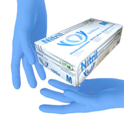 GUANTI NITRILE TAGLIA M BLU 100PZ