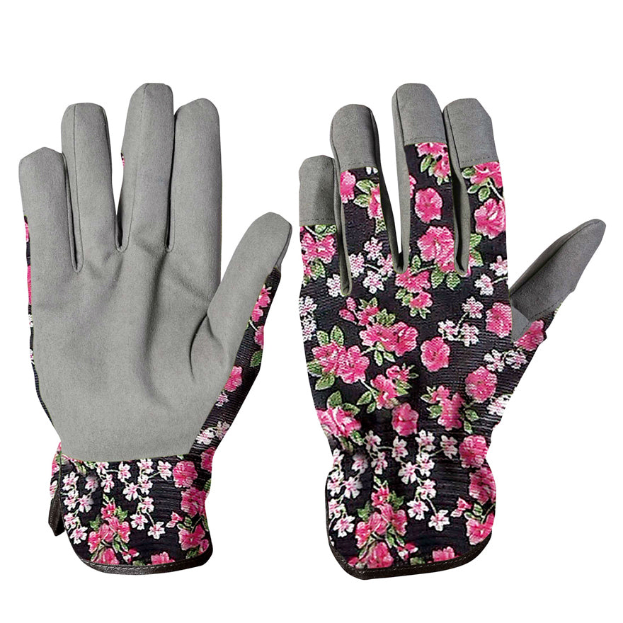 GUANTO DA GIARDINO DONNA IN COTONE FIORI TAGLIA S