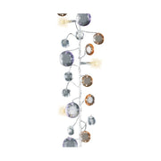 GHIRLANDA LED LUMINOSA CON PERLE VIOLA/ARANCIONI 1,8MT BIANCO CALDO