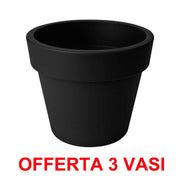 OFFERTA 3 VASO GREEN BASICS TOP PLANTER 40CM LIVING BLACK