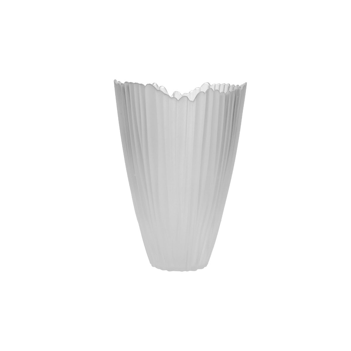 TULIP VASO L BIANCO IN VETRO SATINATO