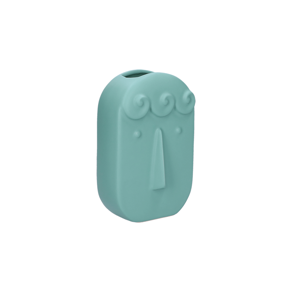 VASO DECORATIVO VERDE IN STONEWAR 14,5X8X21,5 CM LINEA SIAMPERFETTI RITUALI DOMESTICI