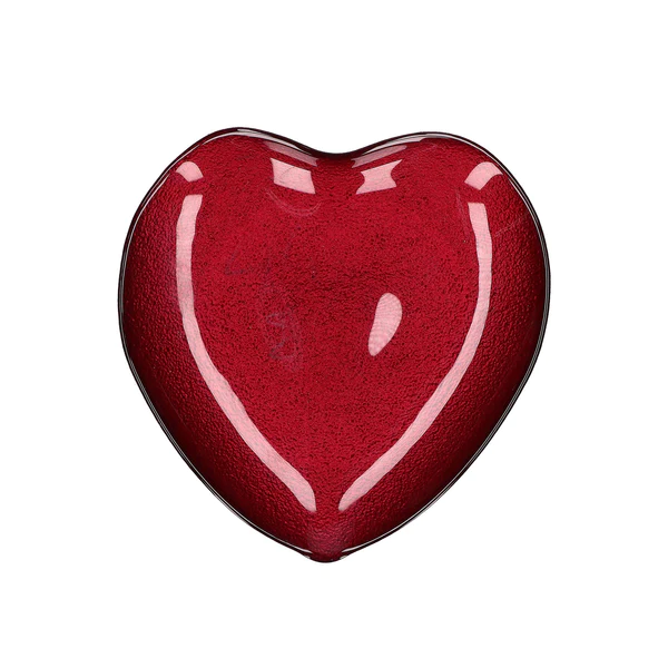 PIATTO CUORE ROSSO IN VETRO