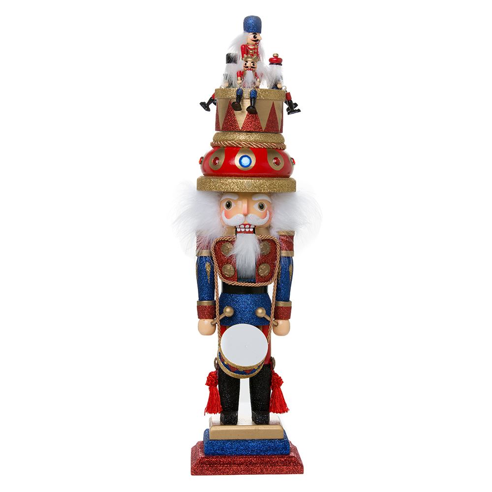 SCHIACCIANOCI HOLLYWOOD MUSICALE CIRCENSE CON CARILLON 51 CM IN LEGNO