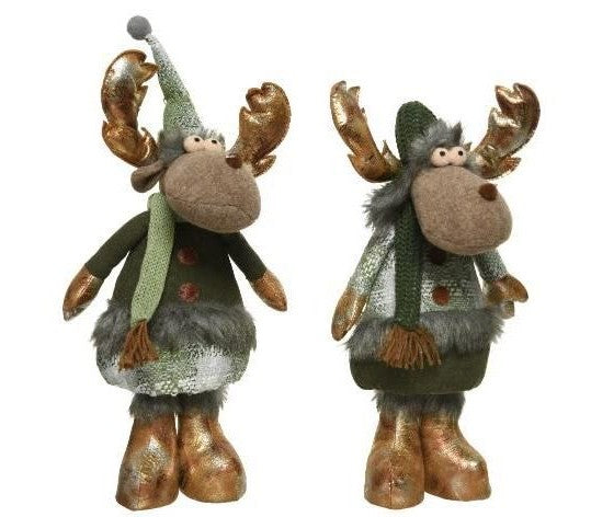 DECORAZIONE CERVO NATALIZIO CON RENNE ORO H52CM MODELLO ASSORTITO