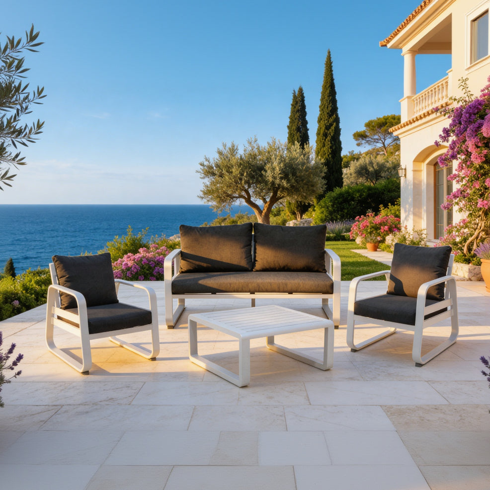 SALOTTO DA GIARDINO TONIO BIANCO/GRIGIO