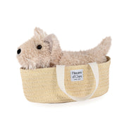 PELUCHE CANE NELLA BORSA LES PETITS NOMADES - AVORIO 25 CM
